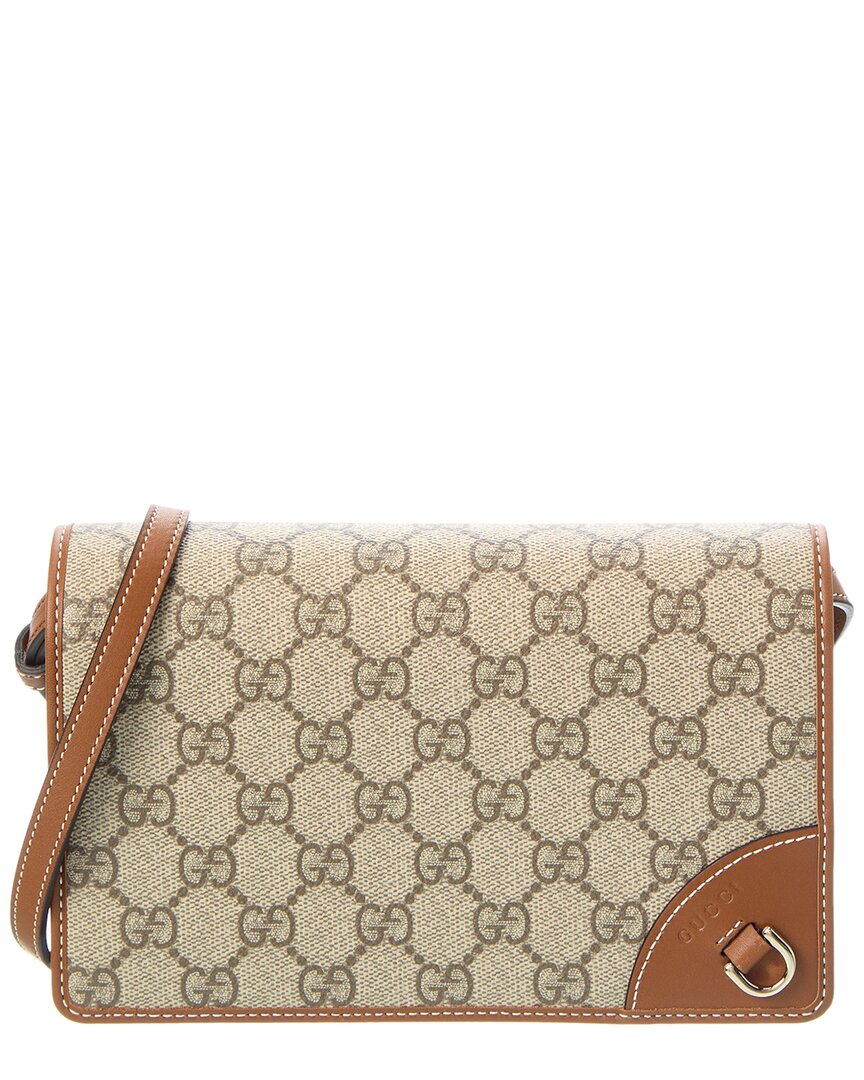Gucci Gucci Emblem Super Mini Gucci Supreme Canvas & Leather Shoulder Bag