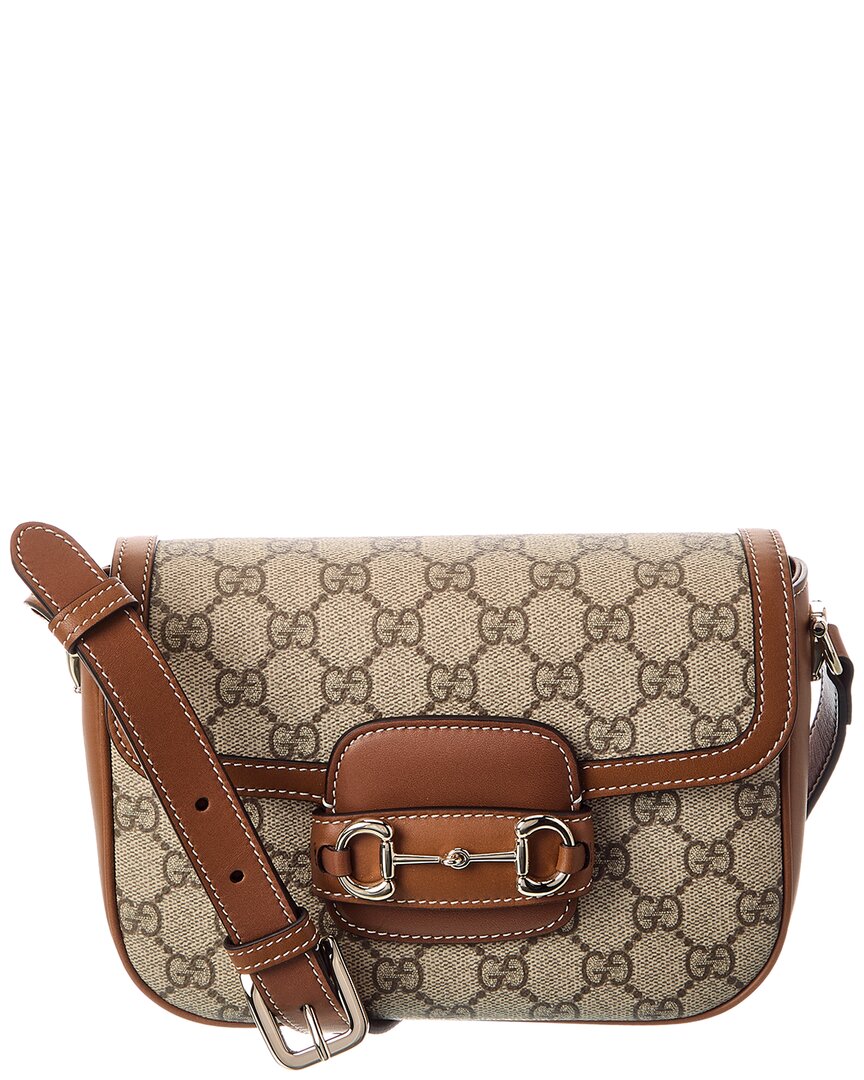 Gucci Horsebit 1955 Small Gucci Supreme Canvas & Leather Shoulder Bag