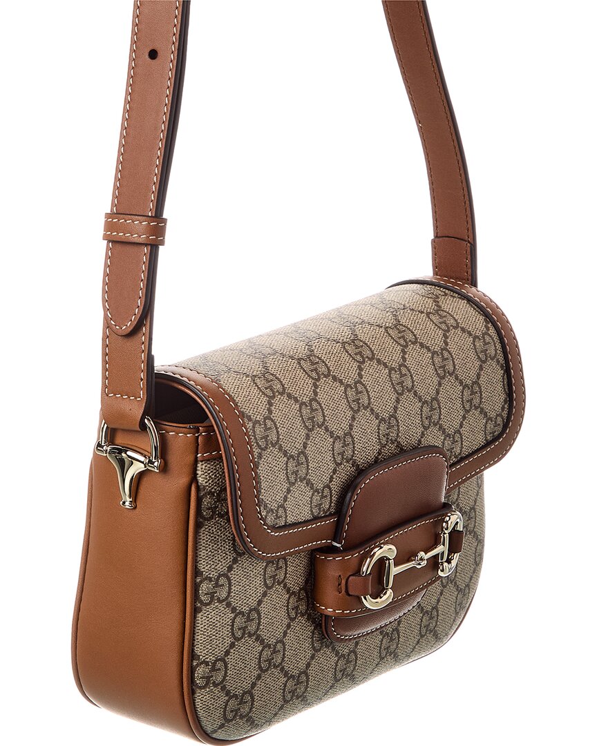 Gucci Horsebit 1955 Small Gucci Supreme Canvas & Leather Shoulder Bag