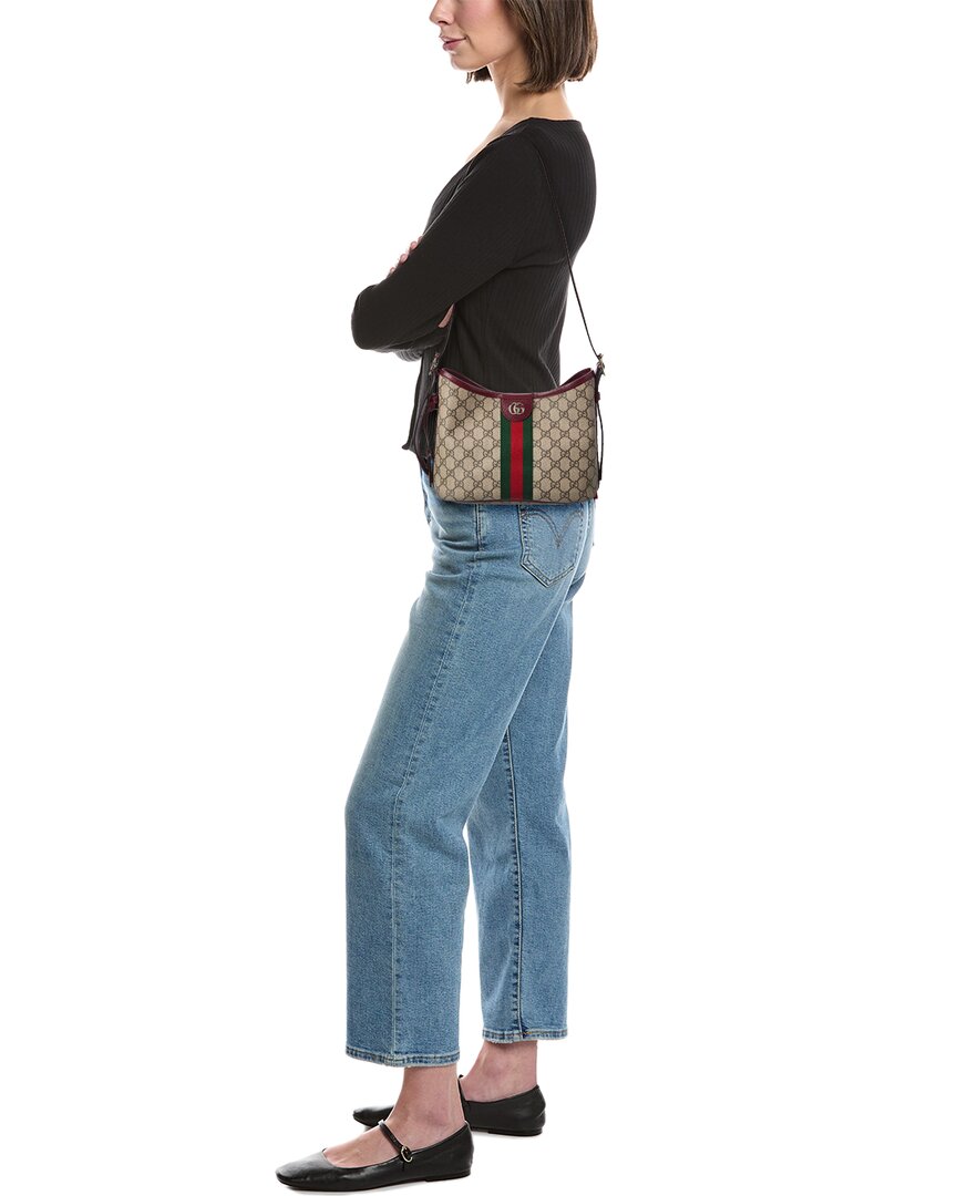 Gucci Ophidia Small Gucci Supreme Canvas & Leather Shoulder Bag