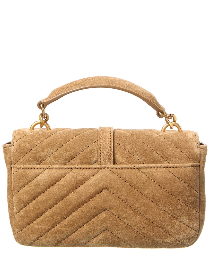 Saint Laurent College Mini Suede Shoulder Bag