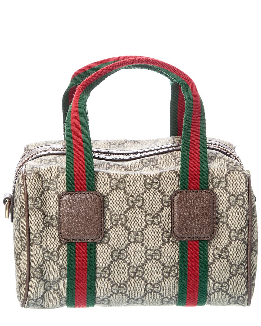 Gucci Mini Gucci Supreme Canvas & Leather Shoulder Bag