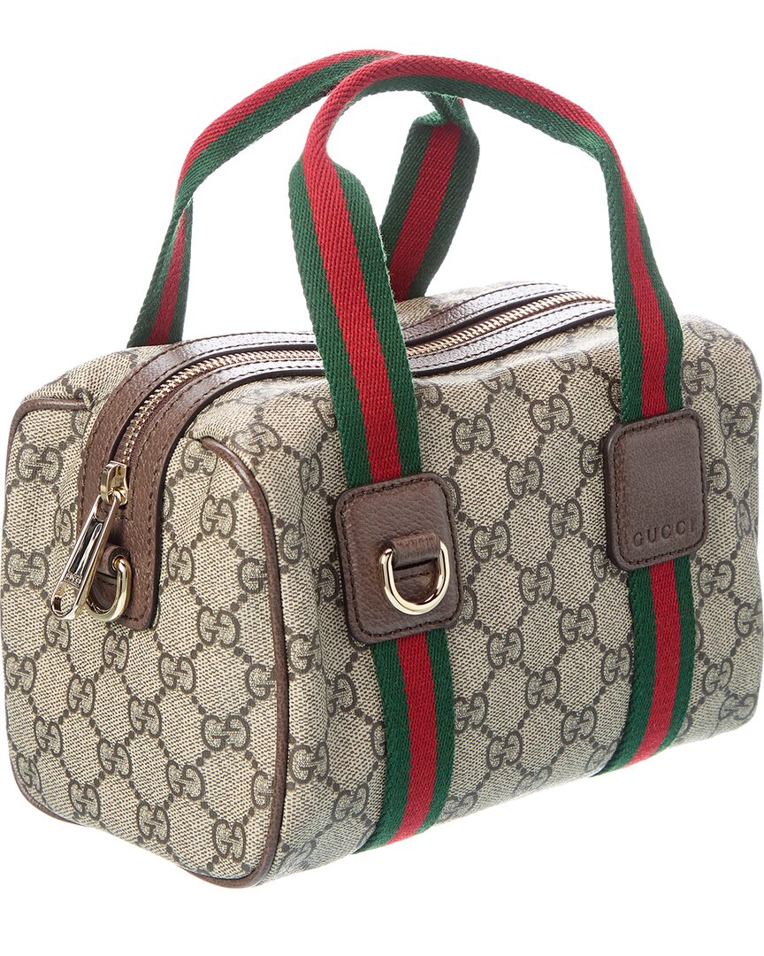 Gucci Mini Gucci Supreme Canvas & Leather Shoulder Bag
