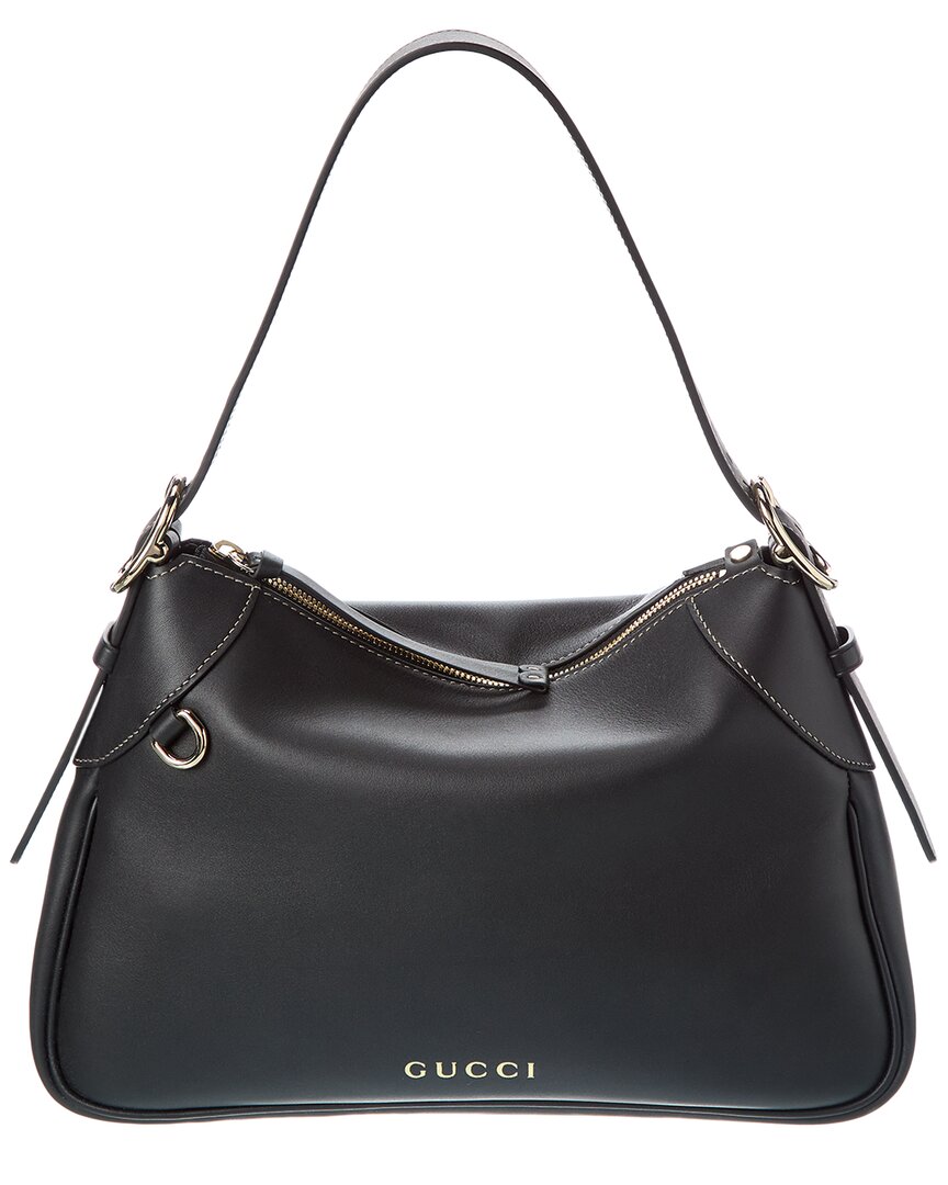 Gucci Gucci Emblem Leather Hobo Bag