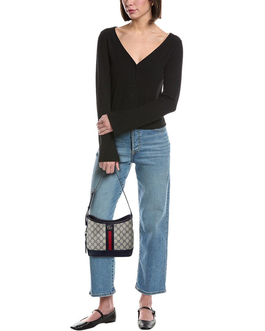 Gucci Ophidia Gucci Small Gucci Supreme Canvas & Leather Shoulder Bag