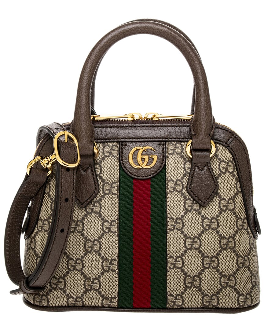 Gucci Ophidia Mini Gucci Supreme Canvas & Leather Top Handle Bag