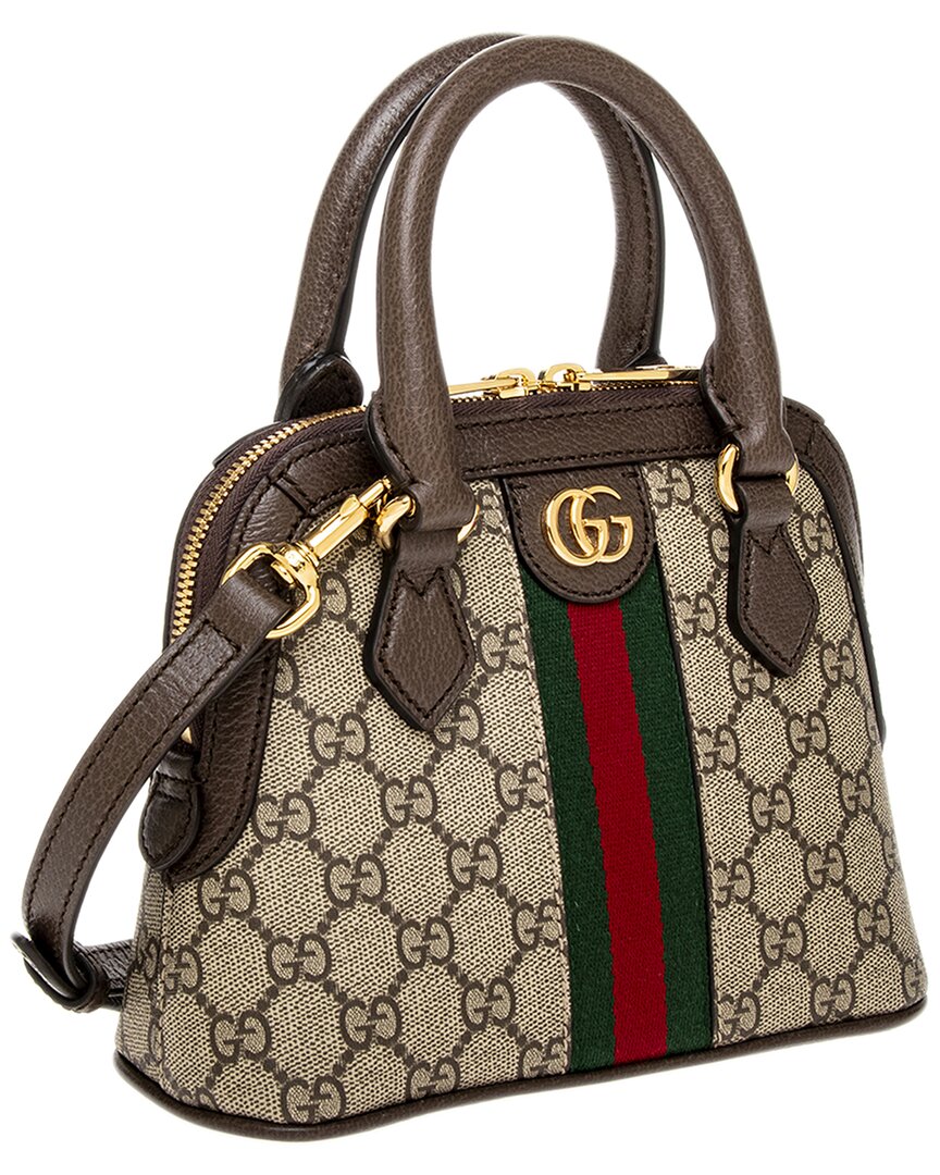 Gucci Ophidia Mini Gucci Supreme Canvas & Leather Top Handle Bag