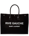 Saint Laurent Rive Gauche Large Canvas & Leather Tote