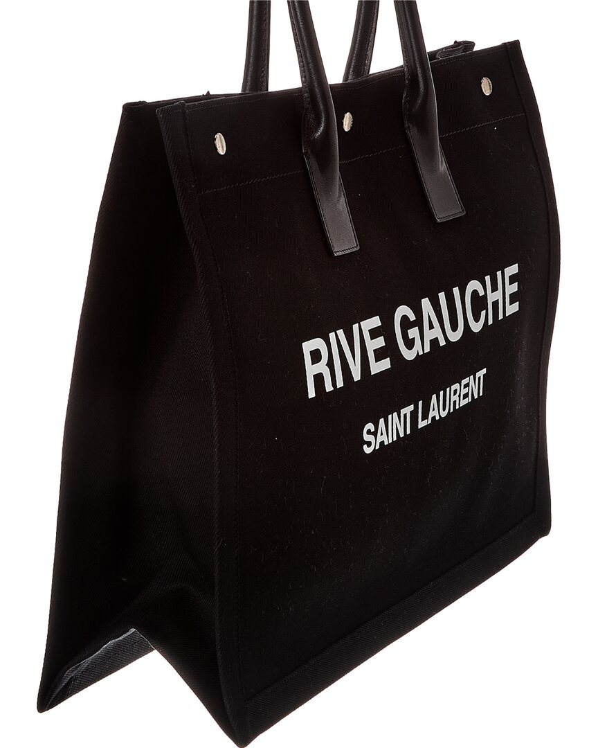 Saint Laurent Rive Gauche Large Canvas & Leather Tote