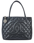 Chanel Black Caviar Leather Medallion Tote Shw ( 1"1 Rep)
