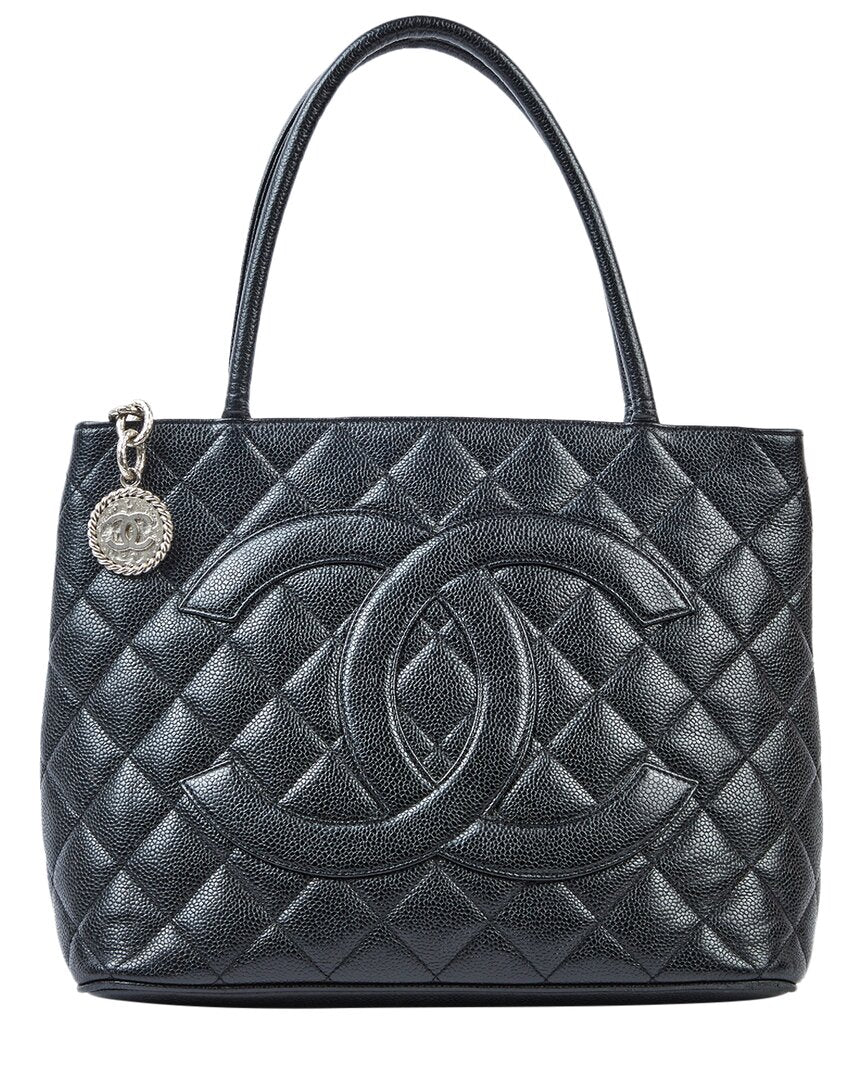 Chanel Black Caviar Leather Medallion Tote Shw ( 1"1 Rep)