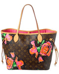 Louis Vuitton Br1"1 Rep Monogram Roses Coated Canvas Neverfull ( Pre-