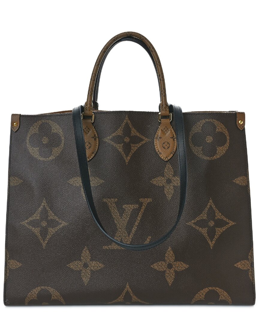 Louis Vuitton Brown Monogram Reverse Coated Canvas Onthego Gm ( Pre-