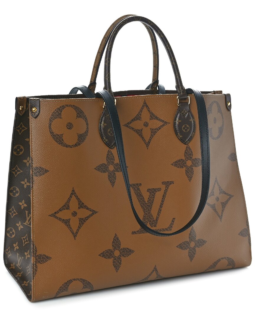 Louis Vuitton Brown Monogram Reverse Coated Canvas Onthego Gm ( Pre-