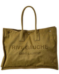 Saint Laurent Rive Gauche Large Canvas & Leather Tote