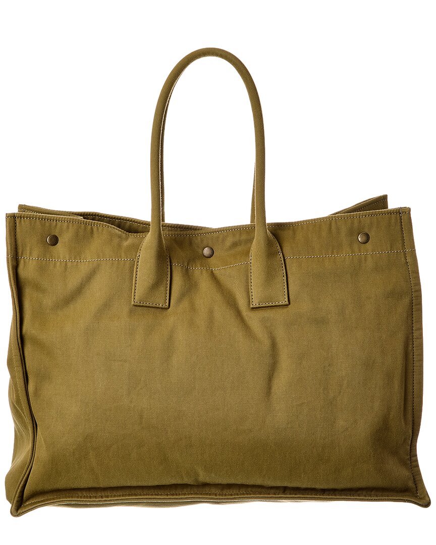 Saint Laurent Rive Gauche Large Canvas & Leather Tote