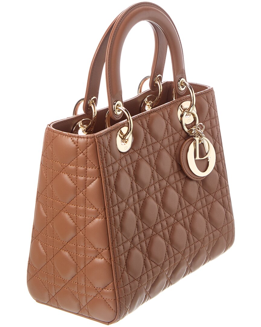 Dior Lady Dior Medium Leather Tote