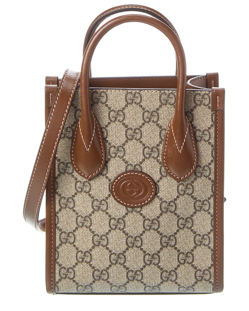 Gucci Mini Gucci Supreme Canvas & Leather Tote