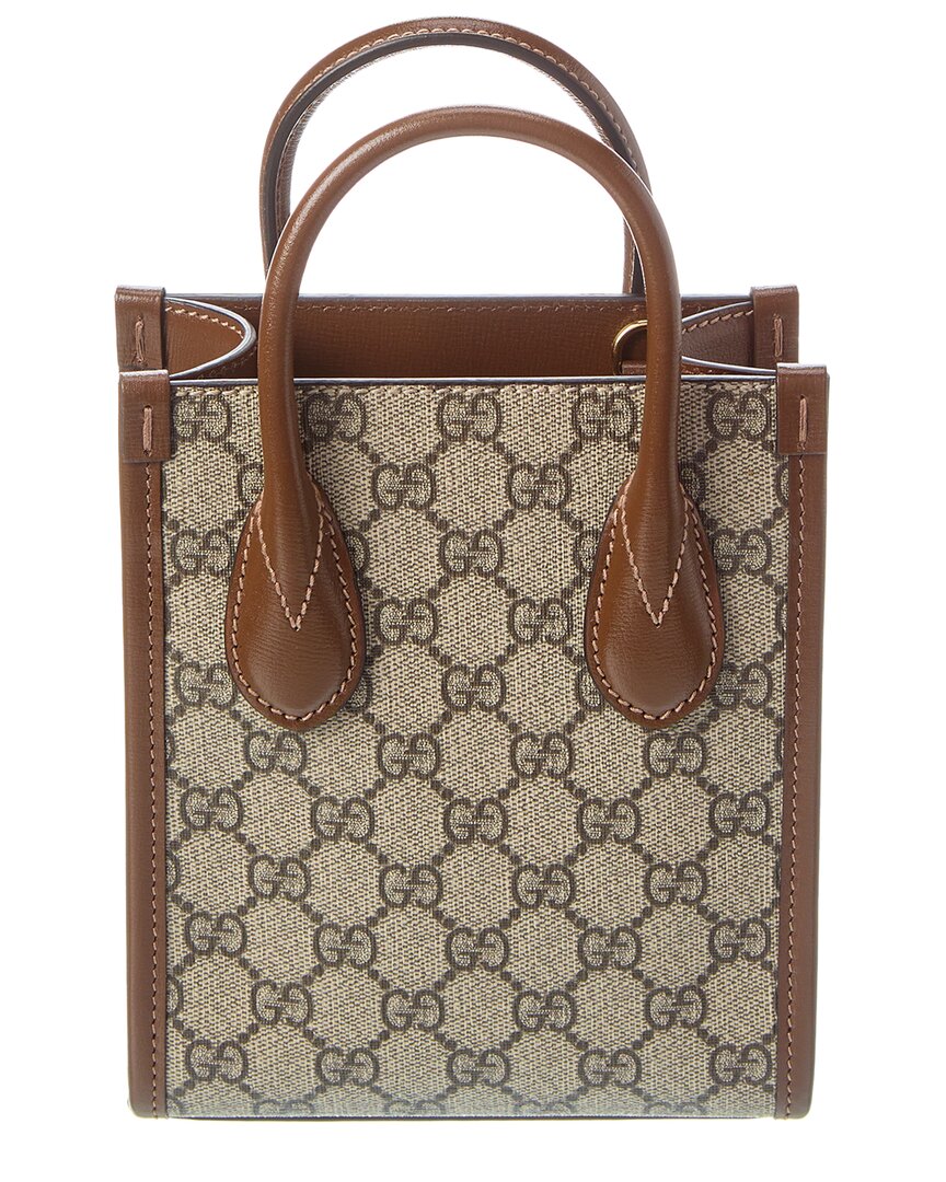 Gucci Mini Gucci Supreme Canvas & Leather Tote