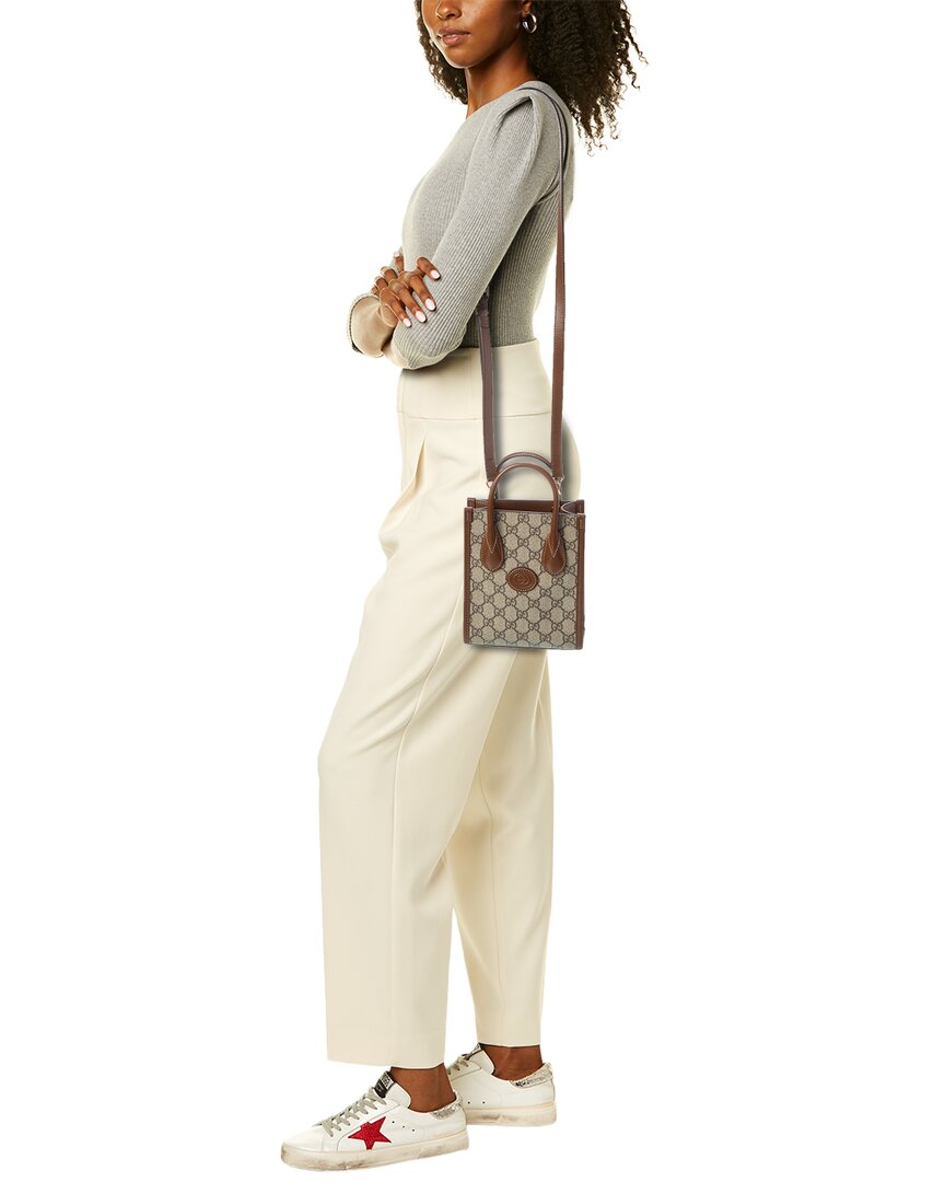 Gucci Mini Gucci Supreme Canvas & Leather Tote