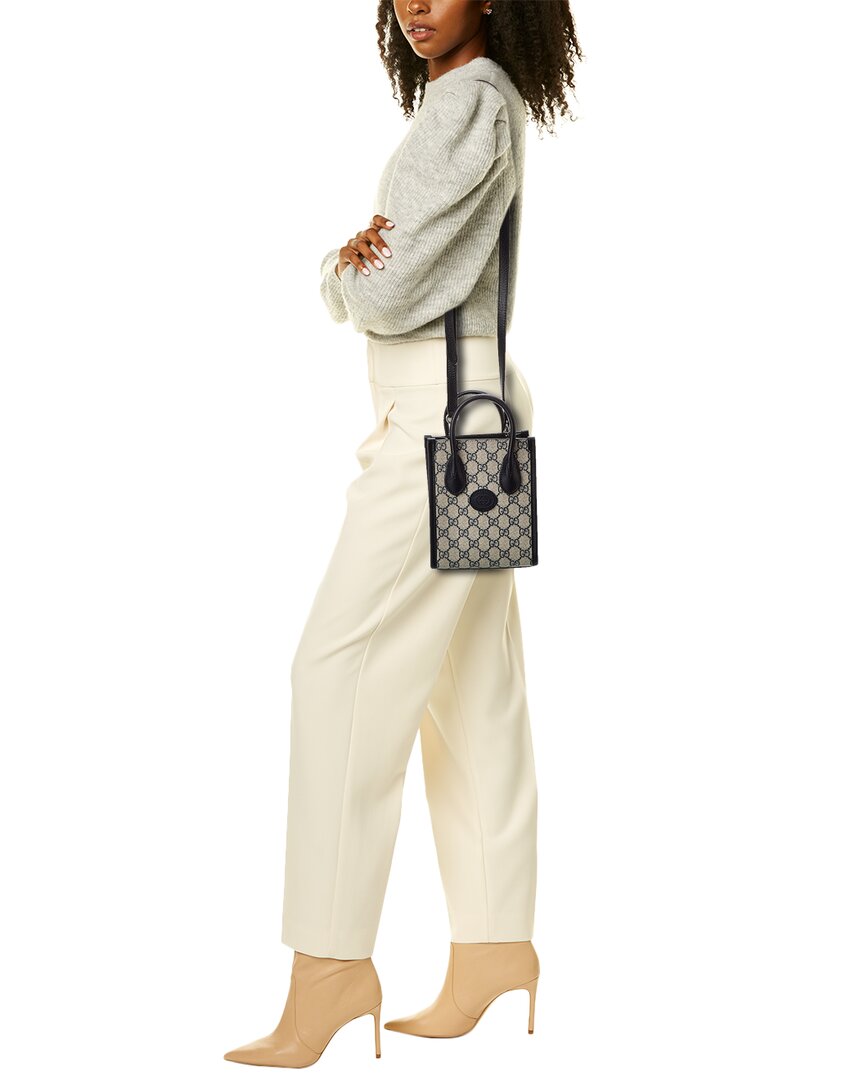 Gucci Mini Gucci Supreme Canvas & Leather Tote