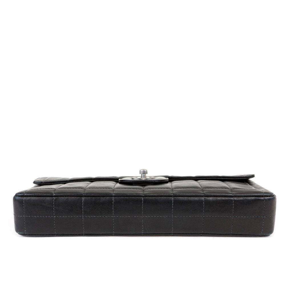 Chanel Black Lambskin Chocolate Bar Quilted East West Classic with SiLouis Vuittoner Hardware