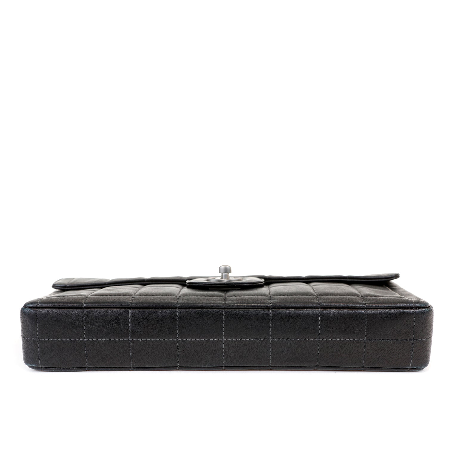 Chanel Black Lambskin Chocolate Bar Quilted East West Classic with SiLouis Vuittoner Hardware