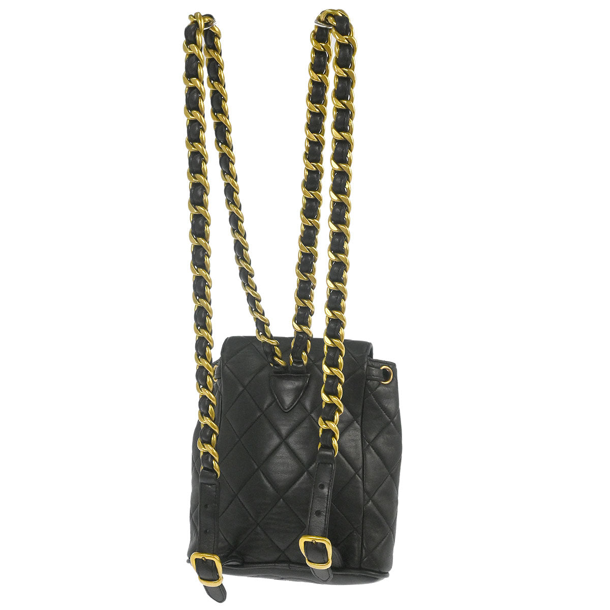 Chanel 1991-1994 Black Lambskin Duma Backpack Small