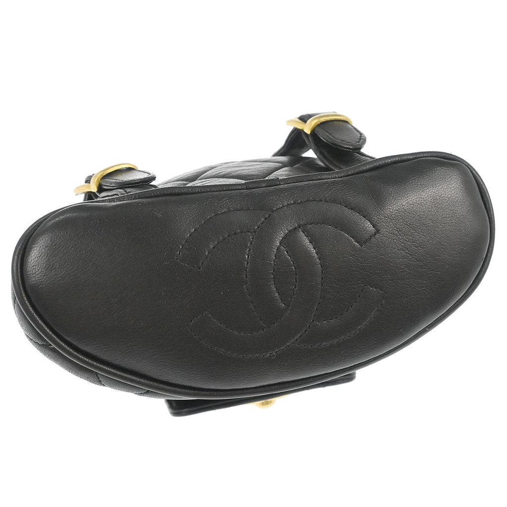 Chanel 1991-1994 Black Lambskin Duma Backpack Small