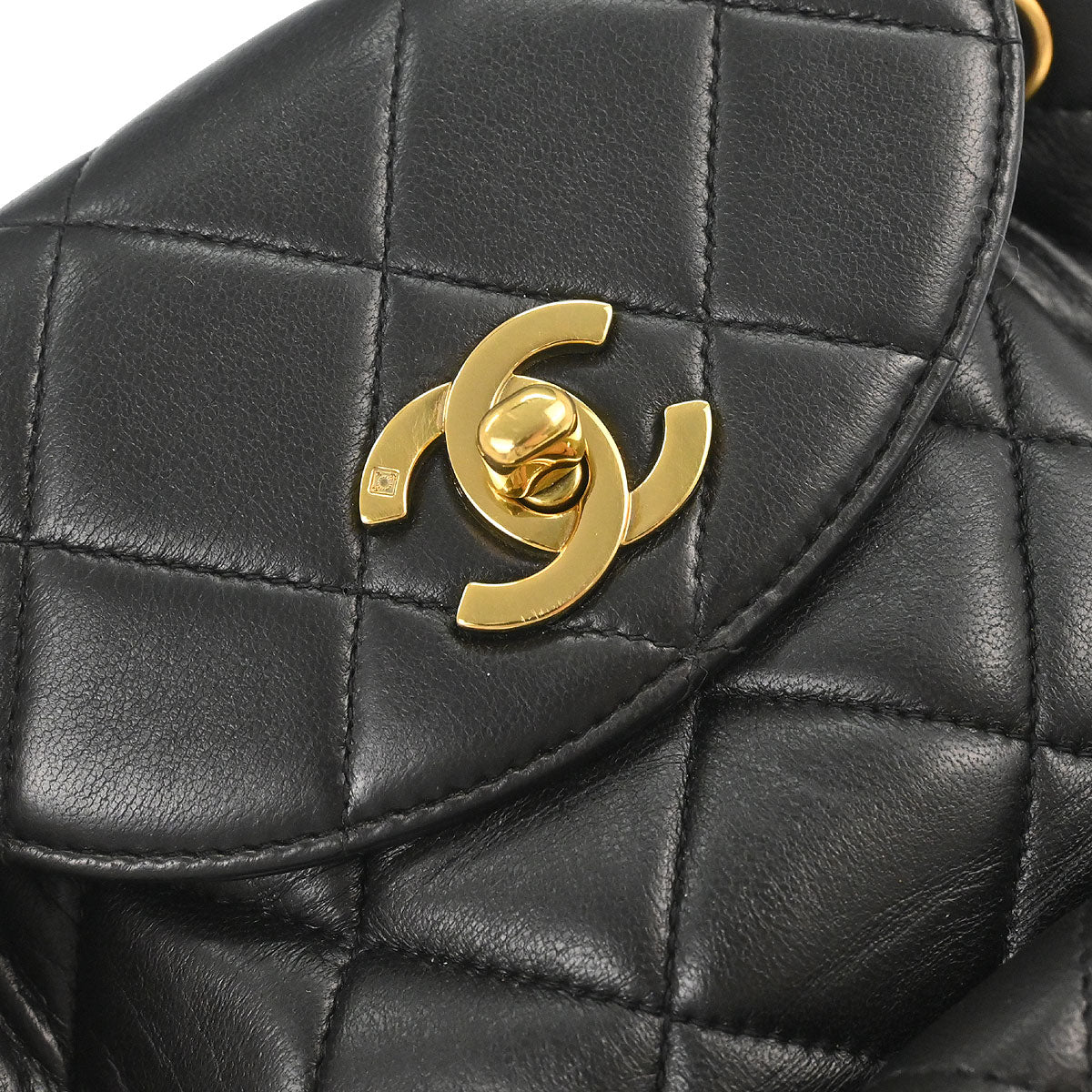 Chanel 1991-1994 Black Lambskin Duma Backpack Small