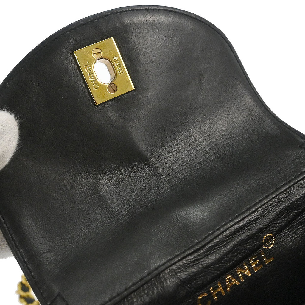 Chanel 1991-1994 Black Lambskin Duma Backpack Small