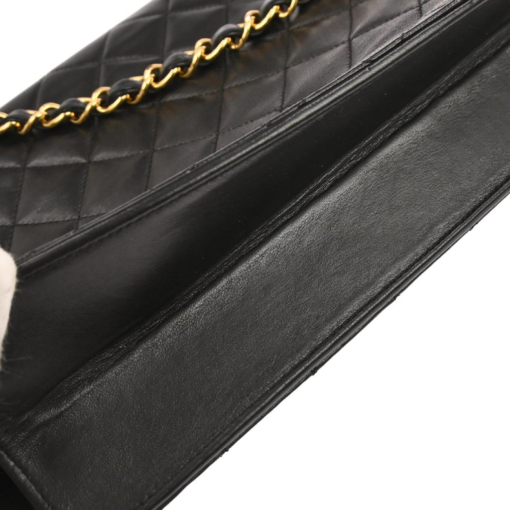 Chanel 2006-2008 Black Lambskin Turnlock Medium Half Flap Shoulder Bag
