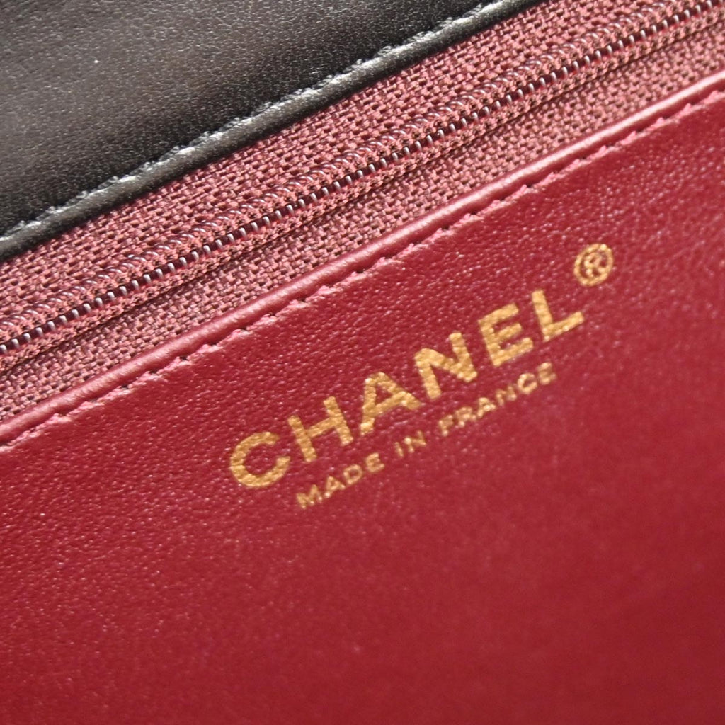 Chanel 2006-2008 Black Lambskin Turnlock Medium Half Flap Shoulder Bag