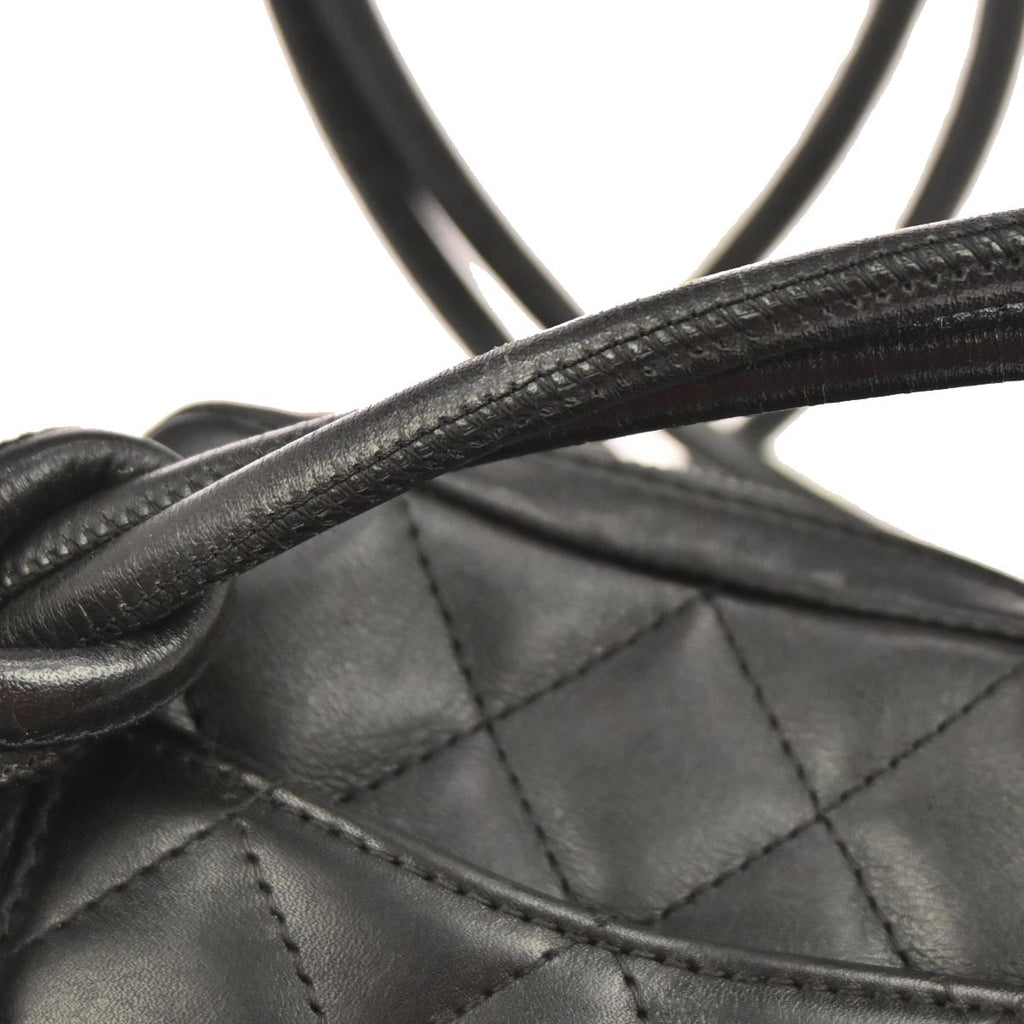 Chanel 2003-2004 Black Calfskin Cambon Ligne Shoulder Bag