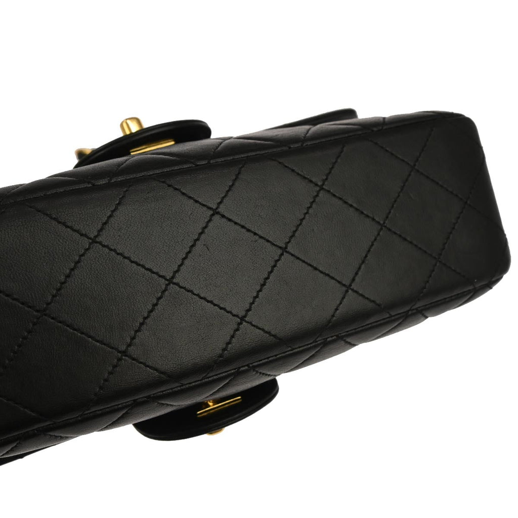 Chanel Black Lambskin Double Sided Flap Shoulder Bag