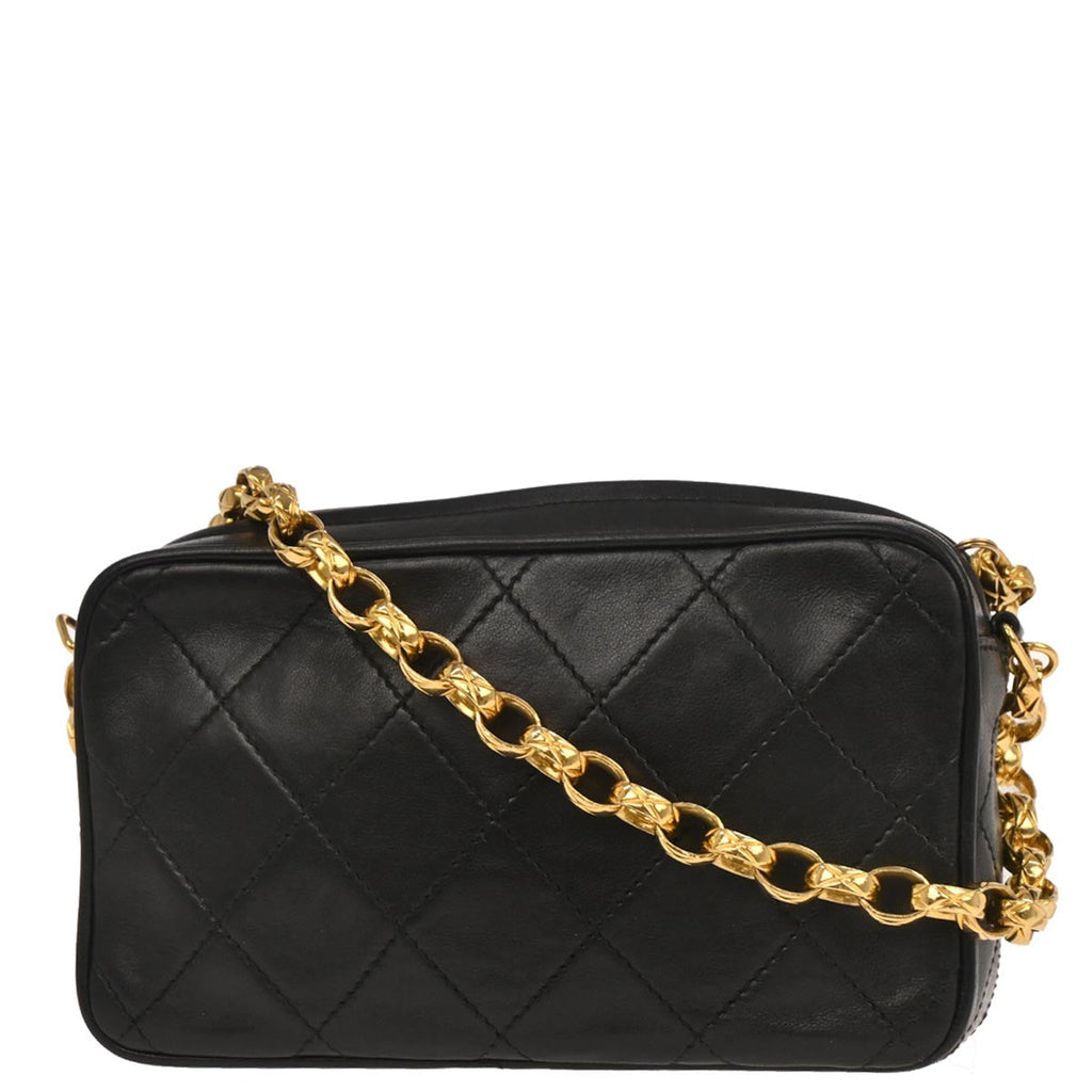 Chanel 1991-1994 Black Lambskin Camera Bag