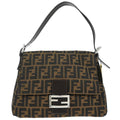 Fendi Brown Canvas Zucca Mamma Baguette Handbag
