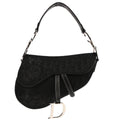 Christian Dior Black Trotter Floral Saddle Handbag