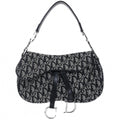 Christian Dior 2002 Black Trotter Double Saddle Handbag
