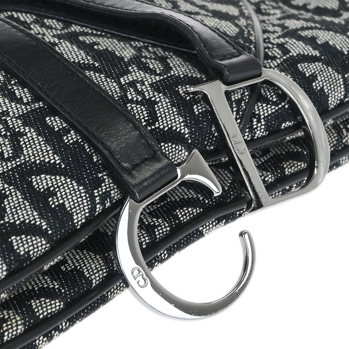 Christian Dior 2002 Black Trotter Double Saddle Handbag