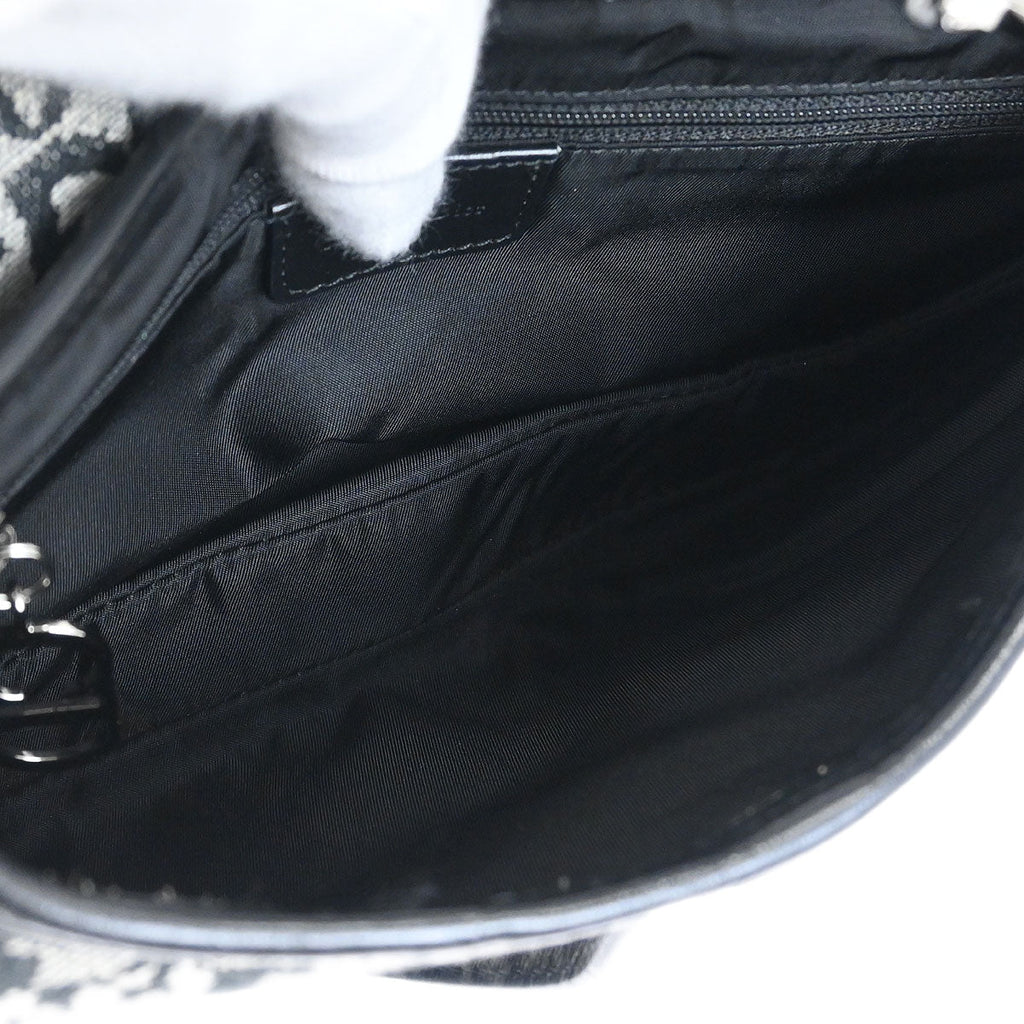 Christian Dior 2002 Black Trotter Double Saddle Handbag