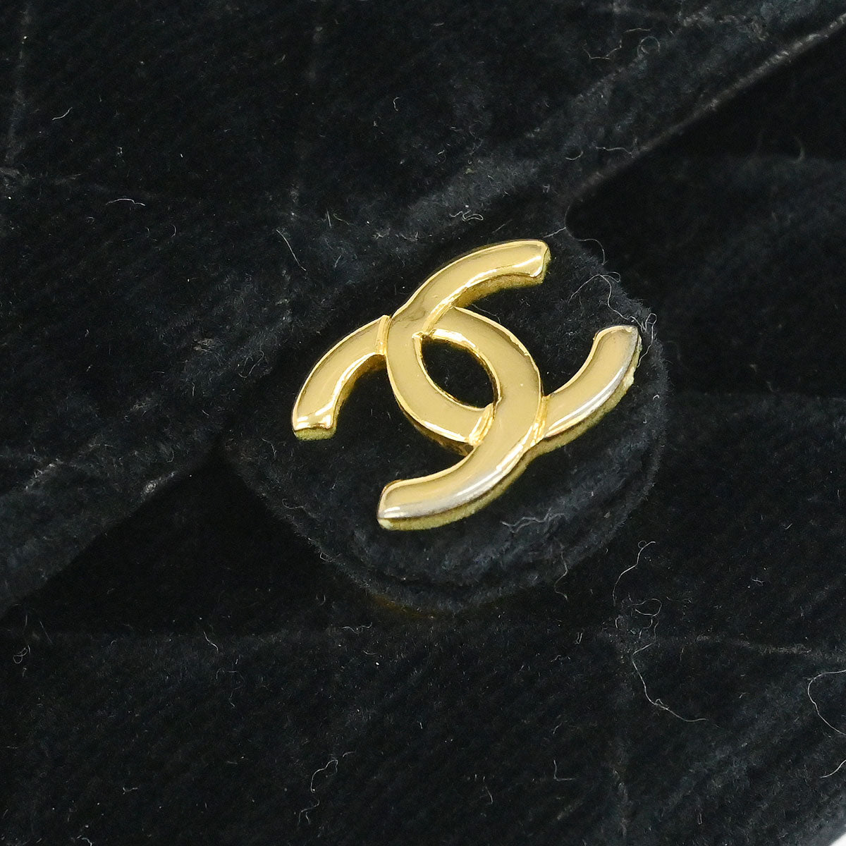 Chanel 1989-1991 Black Velvet Micro Classic Flap Shoulder Bag Pochette