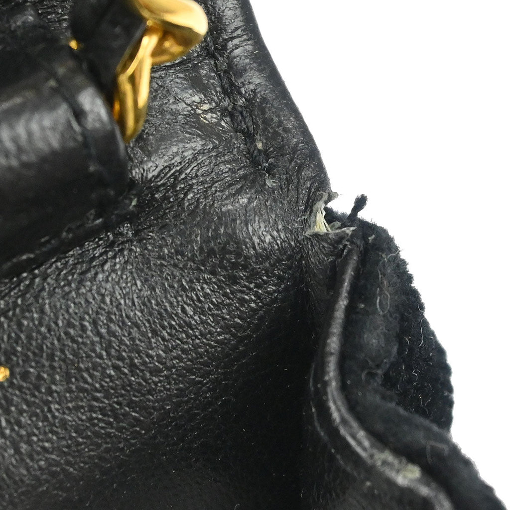 Chanel 1989-1991 Black Velvet Micro Classic Flap Shoulder Bag Pochette
