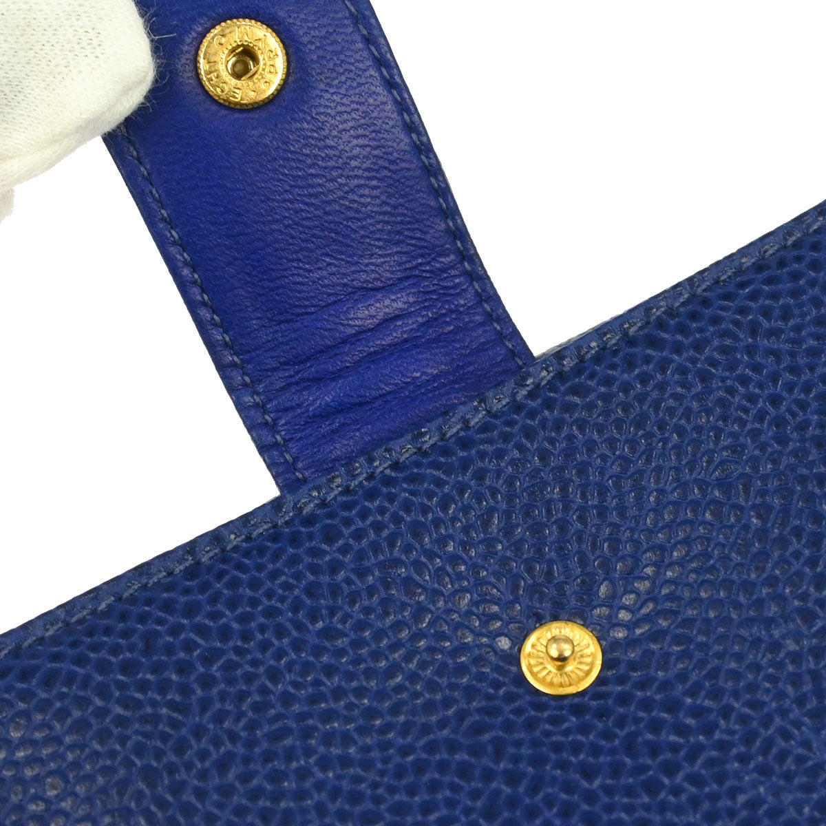 Chanel Blue Caviar Skin Coin Purse Wallet