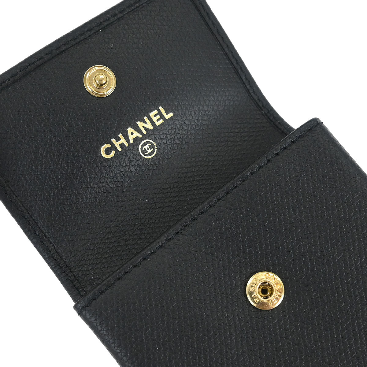 Chanel Calfskin Black Coin Purse Wallet