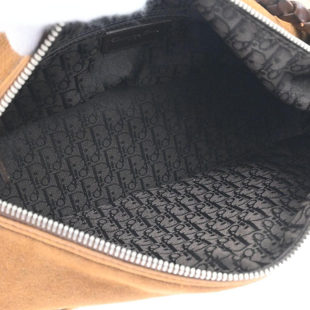 Christian Dior Brown Mouton Flight Handbag