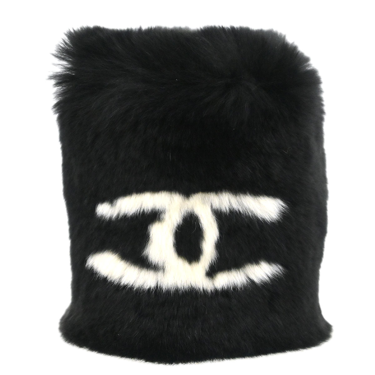 Chanel Black Lapin Fur Bracelet Bangle Wristband
