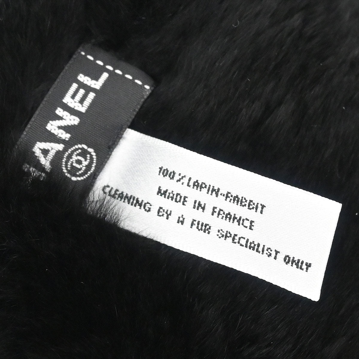 Chanel Black Lapin Fur Bracelet Bangle Wristband