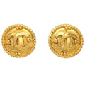 Chanel Button Clip-On Earrings Gold 96A