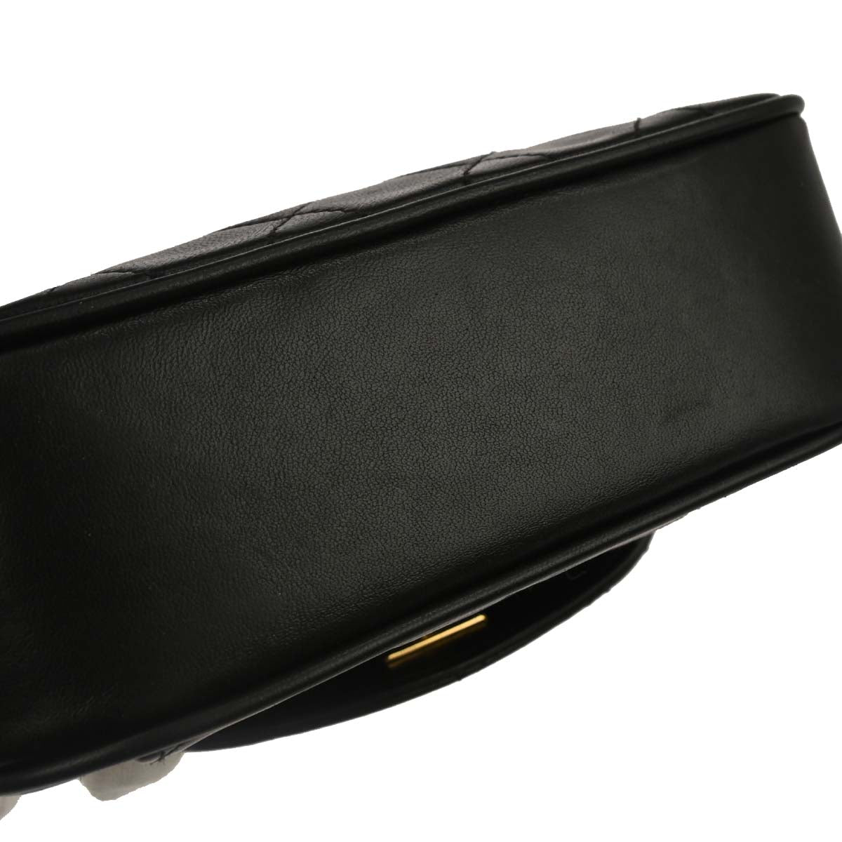 Chanel 1991-1994 Black Lambskin Crossbody Shoulder Bag